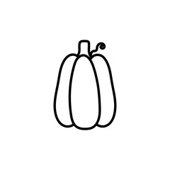 Pumpkin outline for fall or halloween season,Autumn doodle