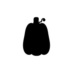 Black pumpkin silhouette for fall or halloween season