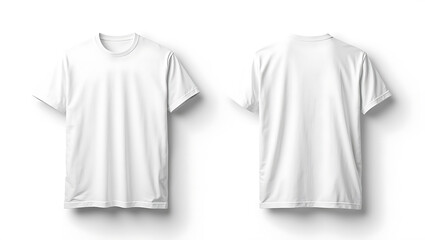 Fototapeta premium Front and Back View of a Plain White T-Shirt Mockup