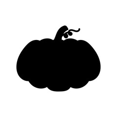 Black pumpkin silhouette for fall or halloween season