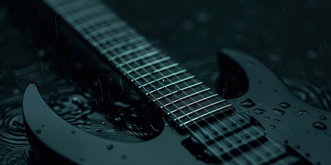 Electric Guitar in the Rain: A Moody Musical Scene