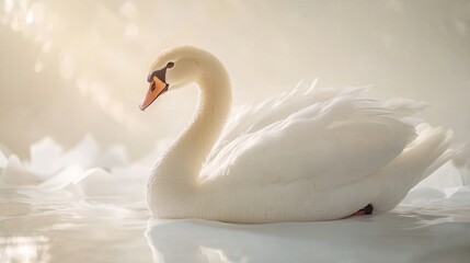 swan isolated on paper background