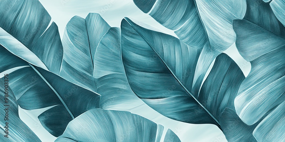 Canvas Prints Tropical banana leaves artistic arrangement for interior decor and design inspiration.