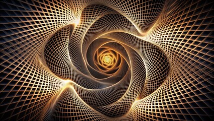 Intricate, swirling patterns of moiré texture created by overlapping grids of light and dark shapes, producing a