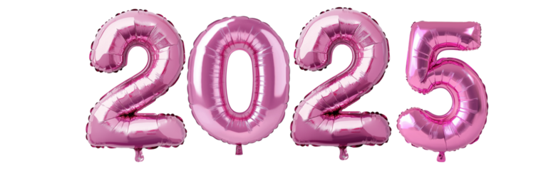 pink metallized balloons 2025 new year