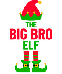 The Big Bro Elf Christmas T-Shirt Design Holiday Elf Christmas Illustration