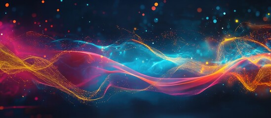 Obraz premium Abstract background with digital visualization elements