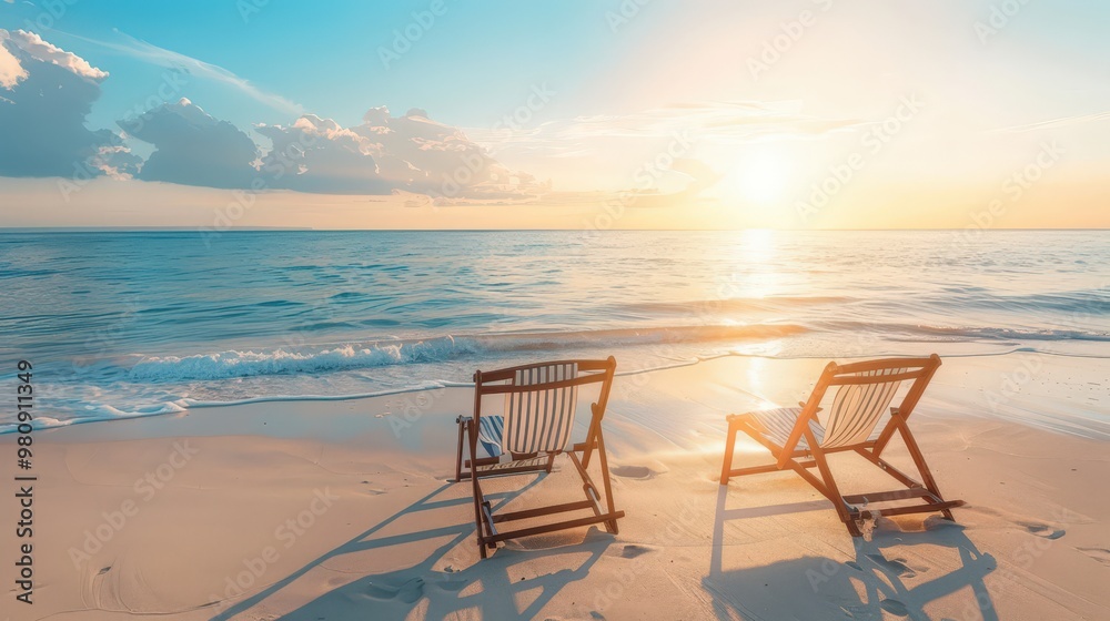 Sticker The beach offers a perfect backdrop for relaxation and meditation.