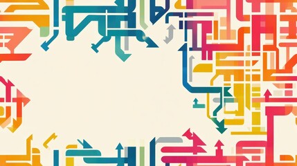 Connections with arrows in various colors