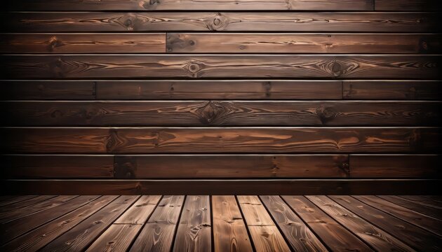Dark and grainy wooden planks horizontally arranged in a rustic background