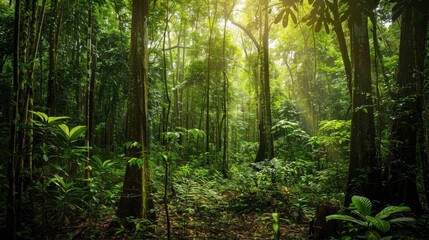 Obraz premium The benefits of forest ecosystems extend beyond their ecological functions, including their contributions to mental health and well-being.