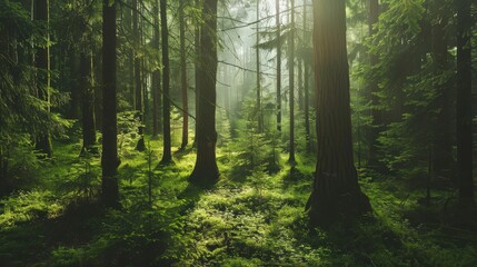 Obraz premium The benefits of forest ecosystems extend beyond their ecological functions, including their contributions to mental health and well-being.