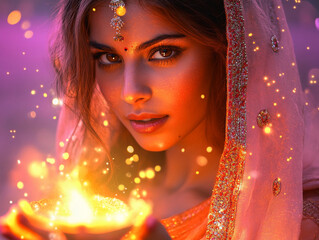 Diwali Elegance: A Glowing Moment of Serenity