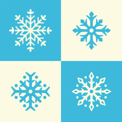 Collection of Snowflake Ornament Illustrations. Designed for versatility, it’s simple, scalable, and often used in freeze appliances, seasonal graphics, or weather-related visuals.