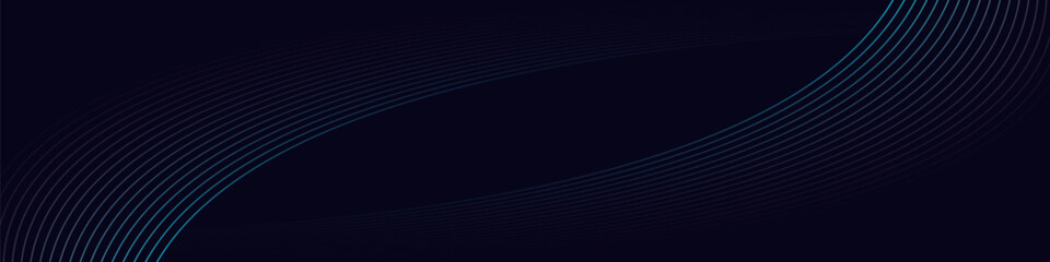 flowing wave lines elements abstract dark blue background. Dynamic wave design for banner, business, corporate, cover, website, flyer, presentation, horizontal banner template