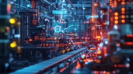 Fototapeta premium Futuristic Factory Automation