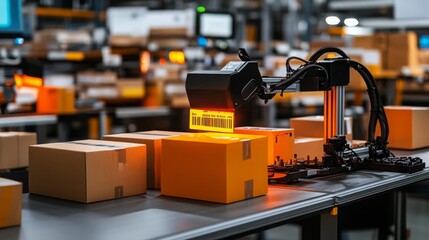 Automated Barcode Scanner System for Package Sorting in Warehouse