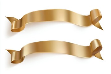 The gold glossy plastic banner can be used to advertise, promote, and decorate. High quality isolated rendering.