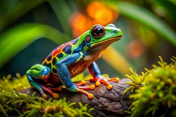 Fototapeta premium Vibrant Frogs in Their Natural Habitat Showcasing Colors and Unique Patterns of Amphibian Life
