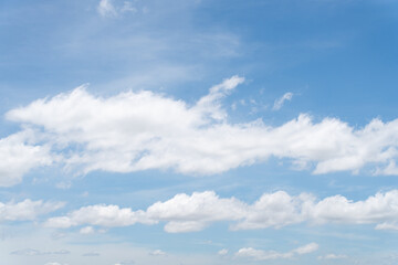 Clear blue color sky with white cloud background