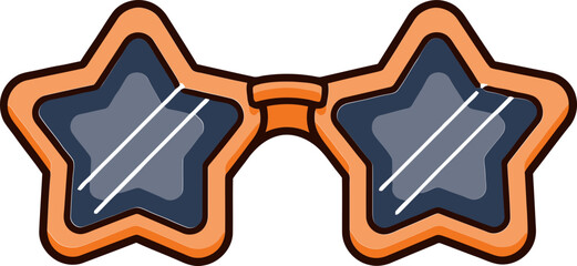 별 모양 안경 클립아트 일러스트레이션