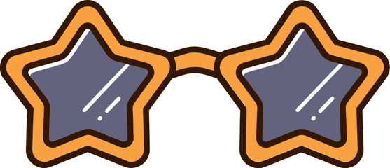 별 모양 안경 클립아트 일러스트레이션