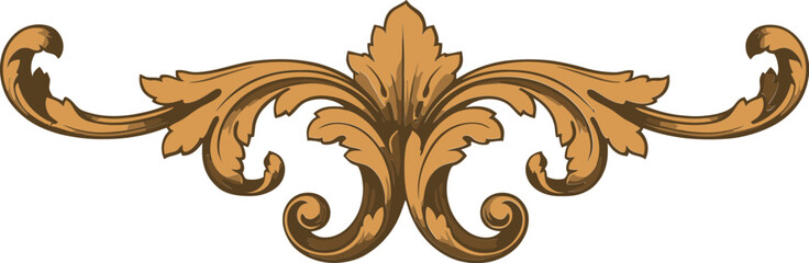 중세시대 바로크 장식 프레임 일러스트레이션