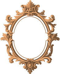 중세시대 바로크 장식 프레임 일러스트레이션