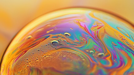 Abstract Rainbow Bubble Macro.