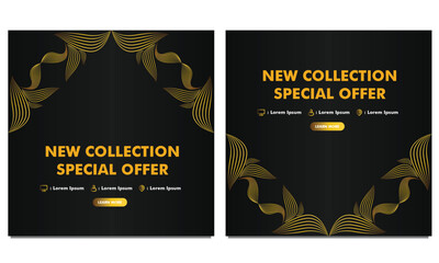 golden line social media post template