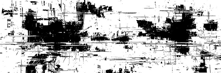 Obraz premium black grunge distorted texture on white background