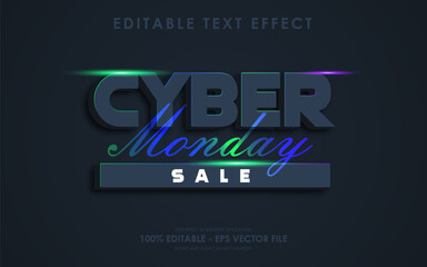 Editable cyber monday sale text effect