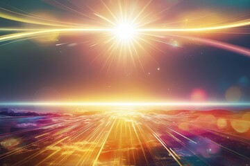 Fototapeta premium Luminous Glow Overlays: Dynamic Light Transition with Heavenly Sunlight Effects and Vivid Lens Flare