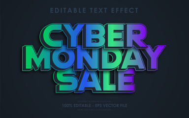 Editable cyber monday sale text effect