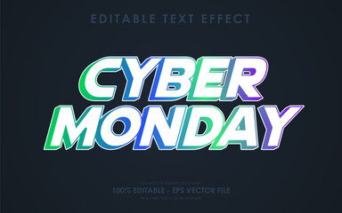 Editable cyber monday text effect