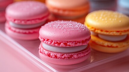 Fototapeta premium Colorful French Macarons in Gift Box