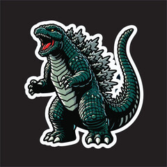 Obraz premium illustration of a dragon for sticker with black background