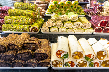 Turkish Delight with Nuts, Dried Fruits, and Syrup