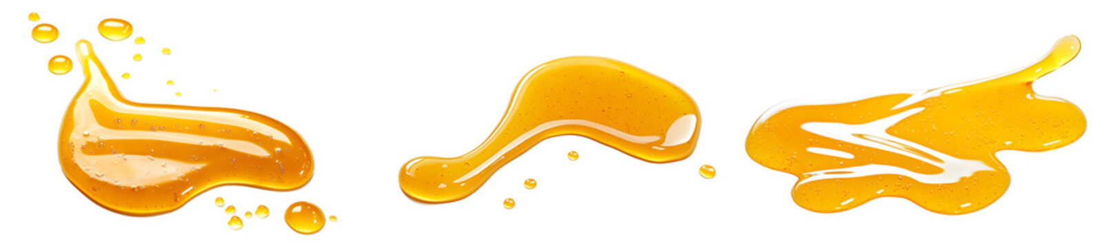 Spilled honey on white background