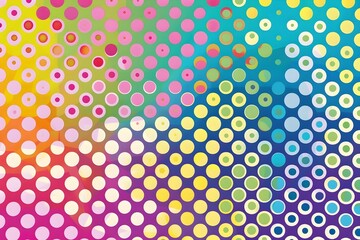 Lively Polka Dot Pattern with Varied Dot Sizes and Gradient Movements in Vibrant Digital Art