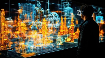 Futuristic Technology Visualization in Industrial Setting