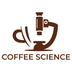 coffee science flat minimalist logo design