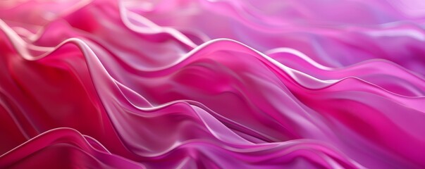 Fototapeta premium Abstract Pink Wavy Background - Digital Art, 3D Rendering, Smooth Curves, Gradient, Pink Hues, Abstract Design, Modern Art