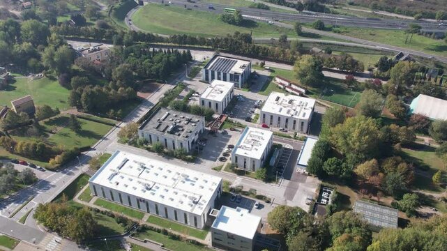 drone, vista su Universit&agrave; di Salerno