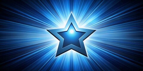 A star-shaped silhouette with rays of light against a blue background resembling the iconic Superman imagery