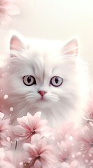 Cute cat flower animal mammal.