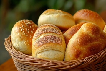 Assorted types breads. Bakery shop. Various breads, cookies and bakery products together. Food photography. Bakery products.