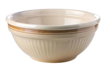 White ceramic mixing bowl isolated with transparent background.