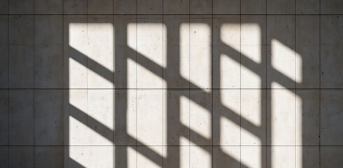 Naklejka premium Template with an empty, modern concrete room, open from the right wall and ceiling to the floor.