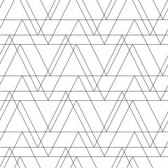 Abstract geometric pattern with triangle, lines and stripes on white background. A seamless vector background. Graphic modern pattern. White and black pattern.